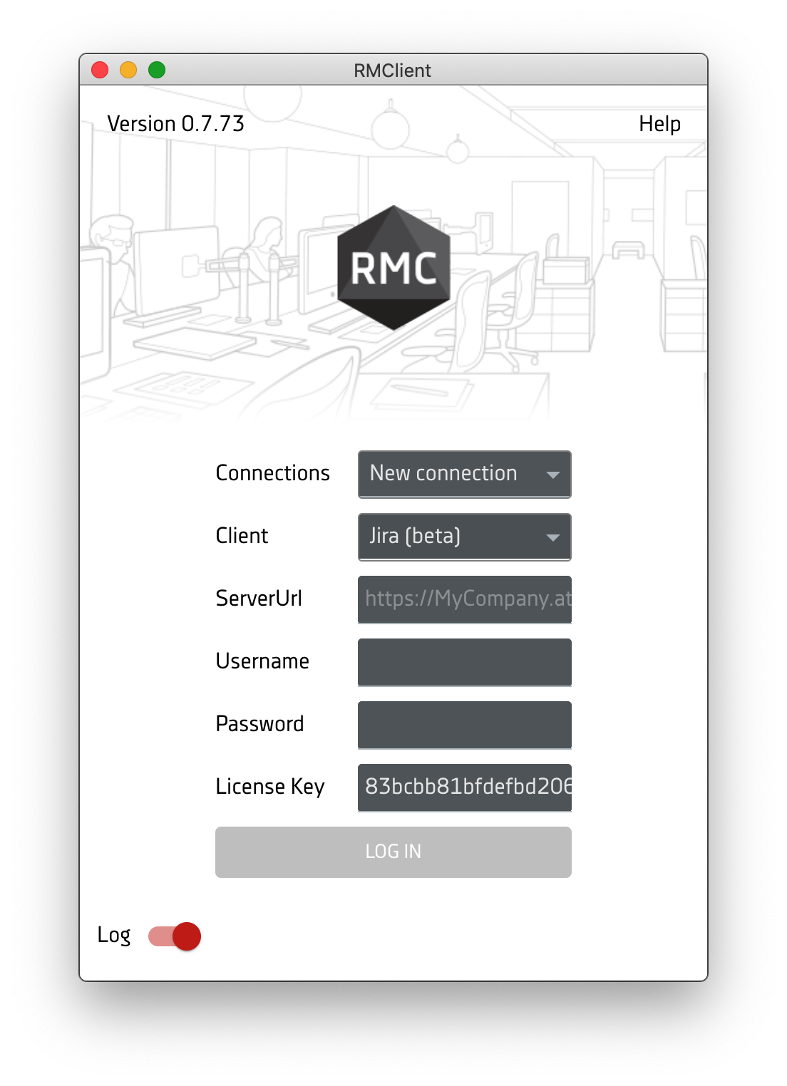 RMClient - Экран авторизации